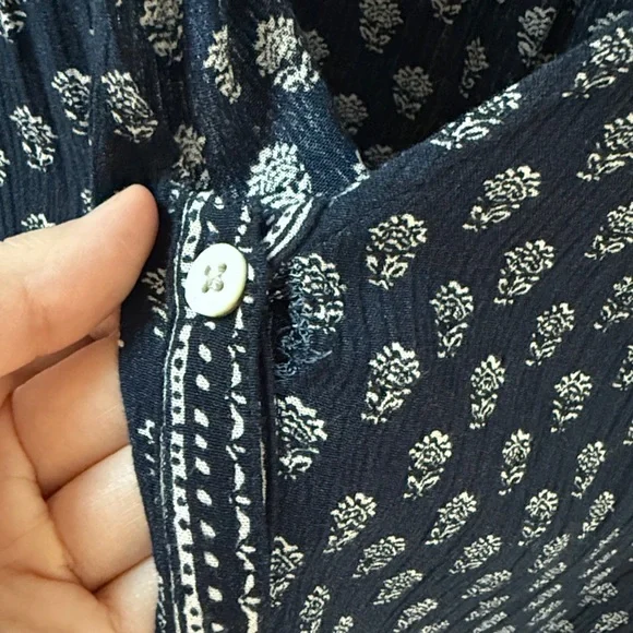 Faherty Orinda Maxi Dress Boho Tiered Cottagecore Festival Button Front